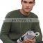 Men Crew Neck Cable Knit Jacquard Wool Sweater