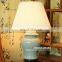 Traditional Crackle Celadon Chinese Bedside Table Lamps For Bedroom Furniture