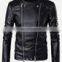 Custom Hot Sell Black Leather Windproof Jacket Coat Zipper and Ruched Men Motorcycle Jackets