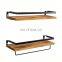 Floating wooden wall shelf Storage Shelves mount for kitchen bathroom