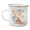 2021 ready to ship 12oz 250ml white color sublimation blanks metal enamel coffee mug with stainless steel rim
