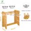 Raised Pet Bowls for Dogs and Cats Adjustable Height Bamboo Elevated Feeder Stand with 2 Stainless Bowls