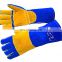 16 Inch Long Blue Heat Resistant Split Cow Leather Welding Glove