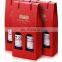 Custom Logo Print  Kraft Paper Box Red Wine Set Gift 2 3 Bottles Packaging Box With Handle