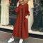 BS-FC911 Autumn Solid Loose Long Maxi Dress Cotton Caftan