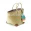 Handmade Straw Natural Vegan Bags with Pastel Keychain Seagrass Handbag 100% Nature