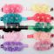 Wholesale hot selling 3 Chiffon flowers girl dress elastic headbands hair accessories MY-AB0043