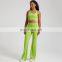 New Arrival Multicolor U Back Sports Bra Top Straps Flared Wide Leg Pants Workout Gym Fitness Wear Outfit Women Naked Yoga Set