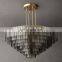 Modern Luxury Brass SIRENE Clear Glass Round Chandelier Hanging  Hotel Lobby Dining Room Villa Decorative Lighting Chandelier