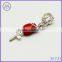 Valentines' Day 925 sterling silver rose dangle charms red enameled for DIY European bracelet jewelry