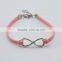 Fashion Adjustable Nylon Rope Stainless Steel Infinity Bracelet for Women 8 styles bracelets