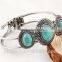 New Hot Vintage style Tibetan Silver Round turquoise bracelet alloy bangle jewelry
