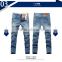 2015 Korean style High quality Latest patches men jeans ripped jeans for men designer jean