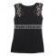 Hot Selling Padded Shoulder Pearl Beaded Fashion Top
