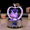 beautiful colorful customized crystal apple with led base