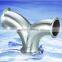 Butt welded stainless steel Y type tee Tube Fittings, 3A BPE Tee