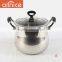 NEW Belly Shape 22cm Stainless Steel Hot Pot with glass lid and bakelite handle with capacity 8 QT stew pot