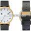 Fashion luxury classic charm black&gold unisex watch stainless steel original Japan movement watch genuine leather strap watch
