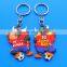 ball design rubber keyring, baseball club serie PVC keychain