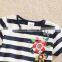(SH5908) 4-8Y Neat short sleeve dresses with flowers fancy dresses latest cotton frocks designs kids embroidery children dress