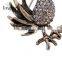 Christmas Present Gun Black and Golden Duck Alloy and Rhinestone Brooch Jewelry for Women and Men