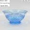press Wine goblet,Hiball,DOF, sundae cup color glass in seablue with sakura design embossed