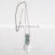 Boho Chic Long Fringe Necklace Rhinestone Turquoise Maxi Collier Argent Boheme Femmes Collar Bohemio Vintage Women's Accessories