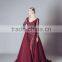 ALD06 Romantic Lace Applique Prom Dresses 2016 Long Sleeve Flor Length Long V Neck Detachable Train Prom Dress                        
                                                Quality Choice