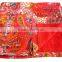 RTHKG-5 Orange Paisley Traditional Handmade Cotton Fabric Patchwork Gudri Throw Kantha Vintage Bedspread Wholesaler Jaipur