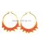 Hot sales beaded DIY acrylic round design hoop earring for gift new fashion jewelry