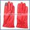 Red Winter Animial Skin Leather Smart Phone Gloves for ladies