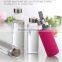 300ml/400ml/550ml eco-friendly glass sport water bottleswith sleeve and stainless steel lid ,glass jars