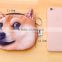 Fancy 3d vivid dog face pouch wallet promotional mini cute purse plush animal shape handbag euro coin purse with key ring