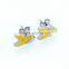 Unique gold leaf jewelry with stainless steel magnetic clip on earrings