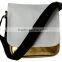 Sublimation custom PU shoulder bag with golden and silver colors