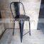 black-industrial-chair,MODERN BLACK METAL DINING CHAIR