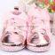 new arrival pink paillette bowknot cute fashion baby girls sports shoes
