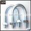 Zinc Plated Hot-rolled Steel U Bolt with Washer and Nut