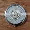 rhinestone pearls beaded metal heart compact mirror