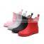 natural rubber ankle elastic gore chelsea style flamingo print fashion warm winter antumn rain shoes overshoes galoshes