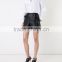 New Arrivals Women Fashion Solid Black Leather Shorts Pants with Belts Wholesale Custom China Apparel Agent