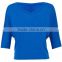 2017 new cricket team jersey design FLOWY Deep V NECK Half Length Sleeves CROP T-SHIRT Half Dolman Sleeve Shirt Pattern