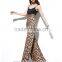 The new fashion design leopard grain pants ladies loose cheetah print dress tall waist casual bell-bottom trousers for women