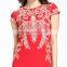 2017 Embroidered Red Cloth Woman Model Midi Dress