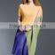 Lady color matching loose crumple oblique shoulder dress