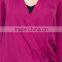 Daily Fit Long Sleeve Wrap-style Lady Blouse for Middle Aged Women