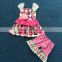 QL-363 braces dress and big ruffle shorts baby clothing suit new products 2016