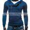 Casual men's plain hoodie cotton pullover sweatshirt with zipper