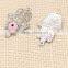 Silver Fatima Hand Oil Drip Evil Eye Beads Pendant Rhinestone Crystal Turkish Lucky Eye Pendant