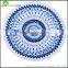 Printed round beach towel in china with tassels round turkish towel